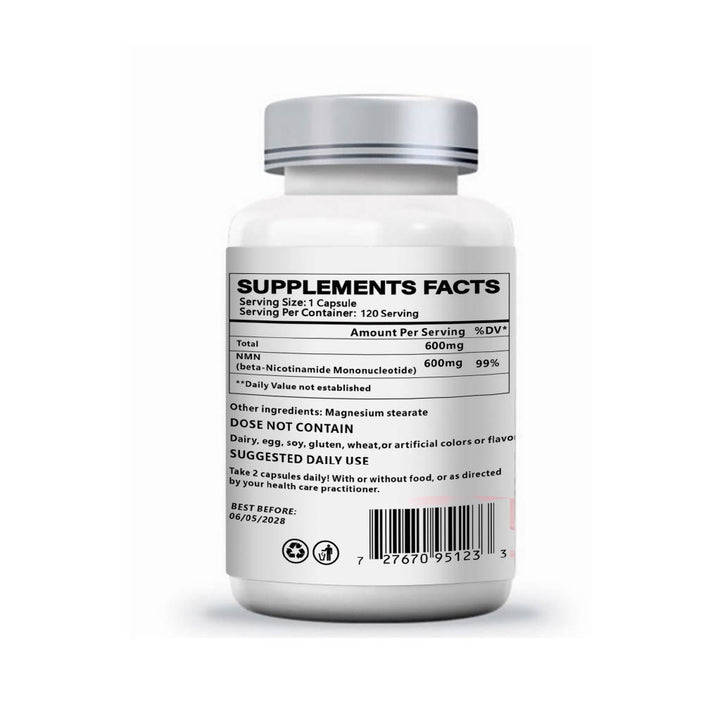 Premium Pure NMN 600mg (120 Capsules)