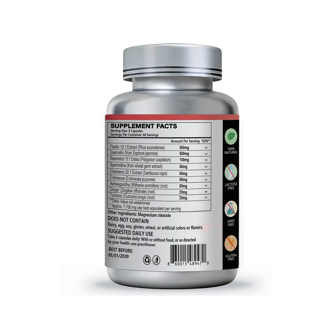 Premium Fisetin + Spermidine Complex (120 Capsules)