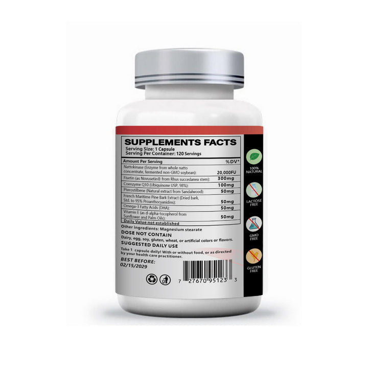 Nattokinase + Fisetin 99% 1,000mg 120capsules